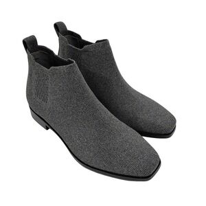 Vivaia Grey Knit Square Toe Chelsea Ankle Boot Women 39 Sustainable Eco Friendly